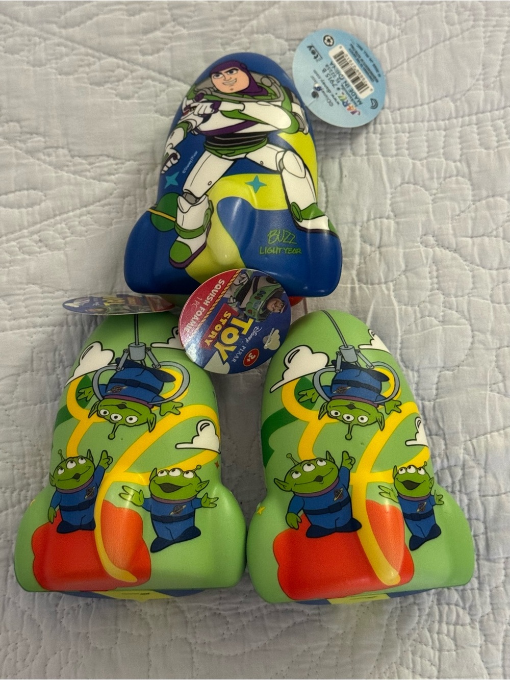 Disney Toy Story Alien & Buzz Lightyear Squish-Foam Kids Slippers - Green/Blue